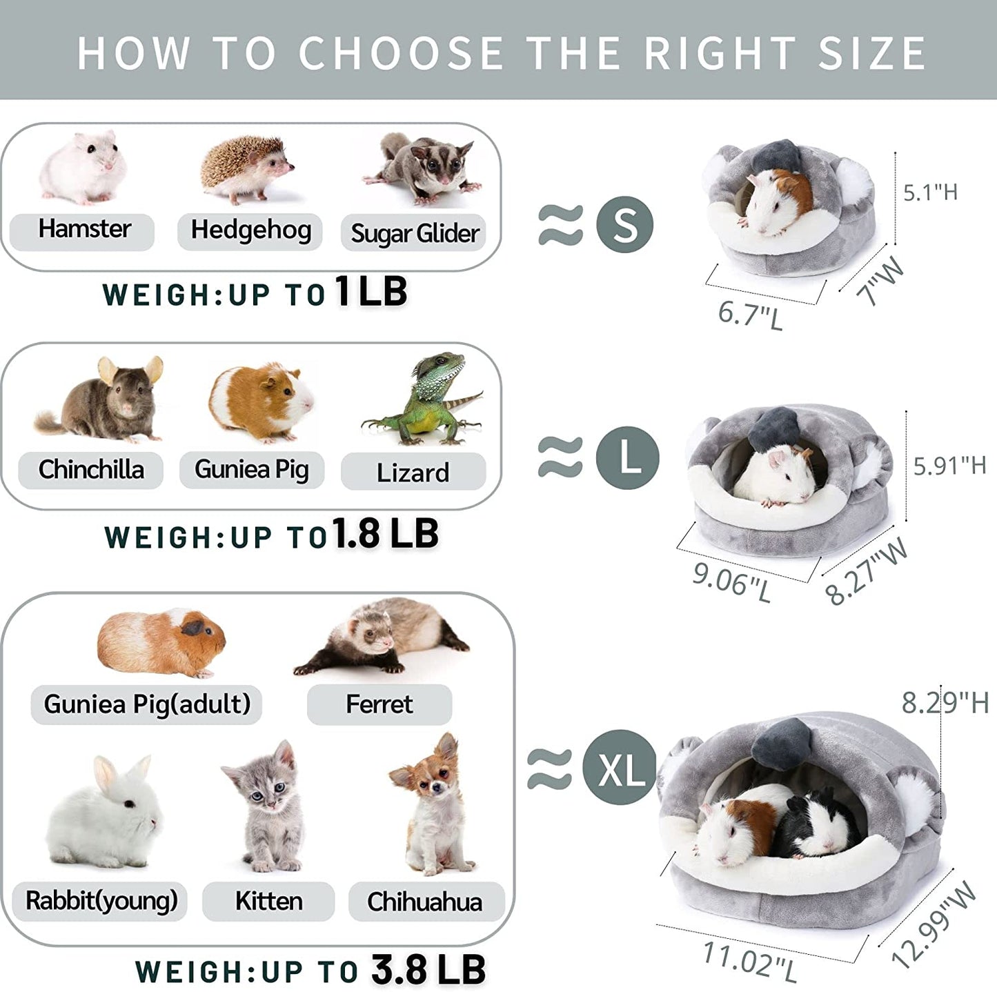 Warmer Hedgehog Supplies Toys House Cage Accessories Bed Sleeping Bag (L,Koala)