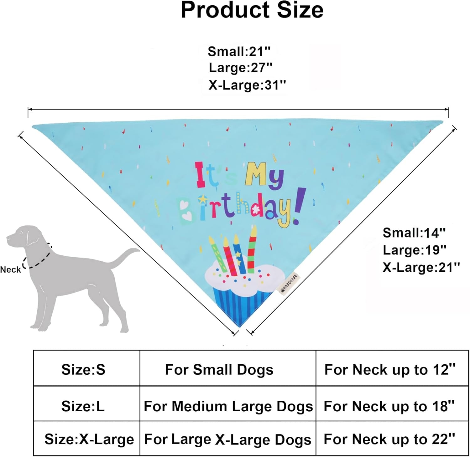 Dog Birthday Bandana Scarf and Blue Boy Pet Birthday Party Hat with Cute Bow Tie for Medium Large Dog Pet (Large)