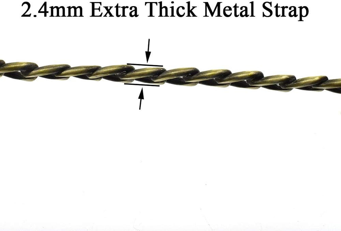 Purse Chain Strap 39.4 Inches Bronze for Shoulder Cross Body Sling Purse Handbag Clutch Replacement Comfortable Flat 0.4' Wide Enough 2.4Mm Extra Thick Metal 1 Pack