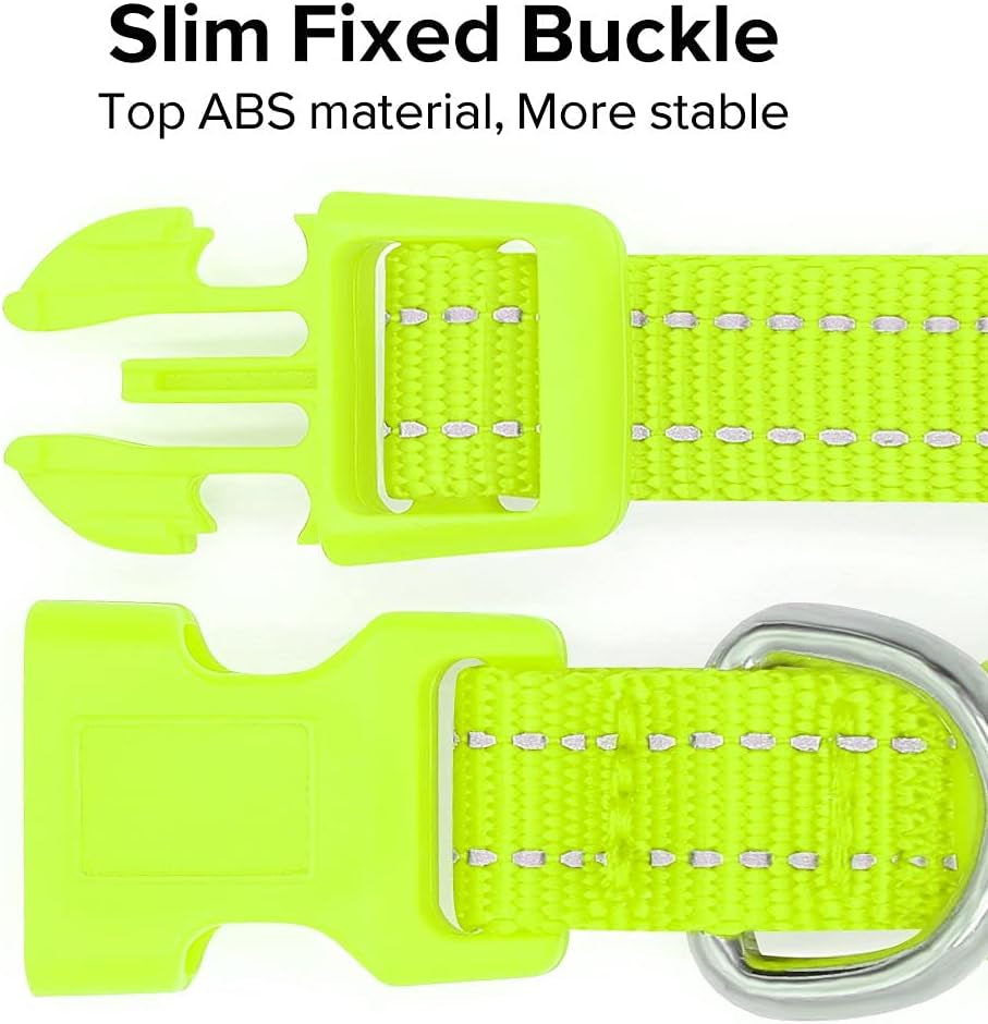 Adjustable LED Dog & Cat Collar - Rechargeable, Small Breeds, Green, 8.5-11.8 Inches, Nylon, Lightweight, Reflective, 2 Flash Modes