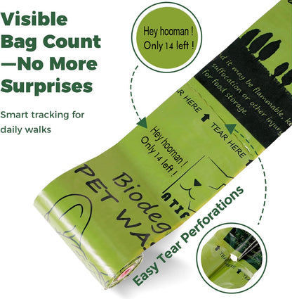 Biodegradable Dog Poop Bags Rolls 360 Count Scented, Leak Proof and Extra Thick Waste Bag Refill (Scented)