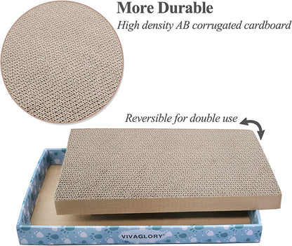 Cat Scratcher Padpal Cat Scratching Board, Cardboard Scratcher with Catnip for Indoor, Flat Scratch Board Scratch Pad Cardboard for Kitten, Extra Wide, 3Pack