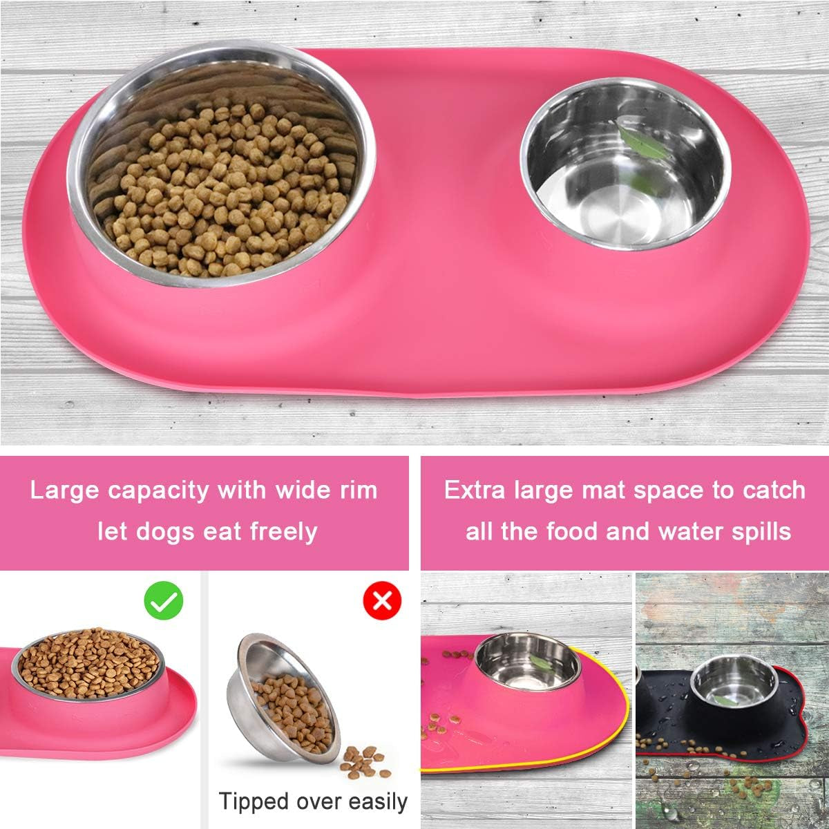 Slow Feeder Dog Bowls Insert, Soft Silicone Slow Eating Puppy Food Bowl for Small Medium Large Breed Dogs,Perfect with Stainless Steel Plastic Glass Ceramic Dog Bowls