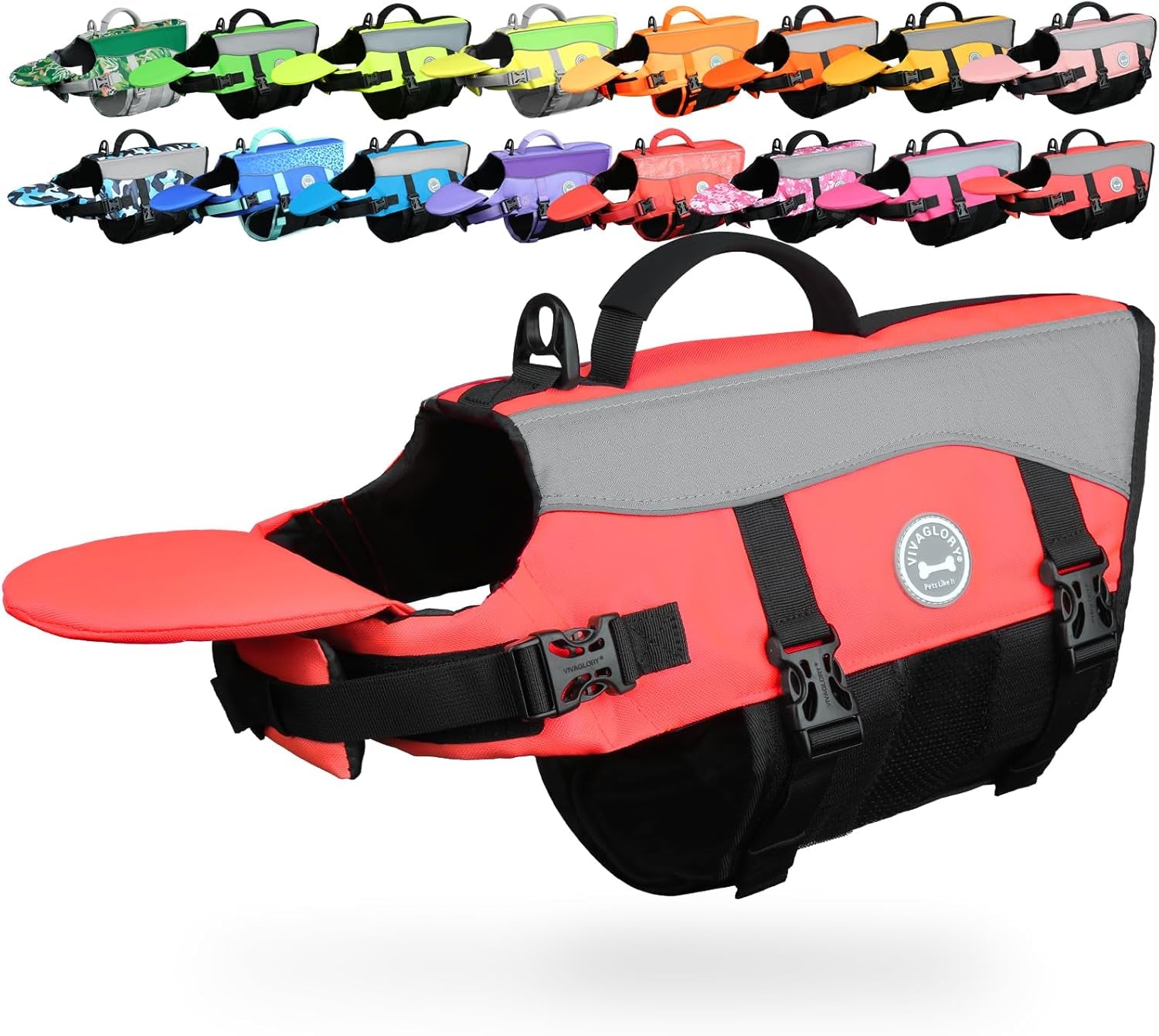 Dog Life Jacket with Removable Front Float, Life Vest with Reflective Trims & Extra Padding for Swimming & Boating, Bright Pink, S