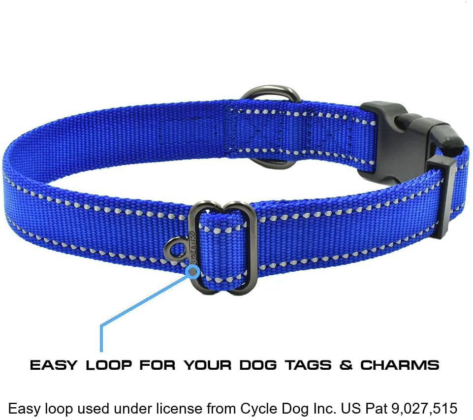 NEO Nylon Buckle Reflective Dog Collar - We Donate a Collar to a Dog Rescue for Every Collar Sold (Medium, Pink)