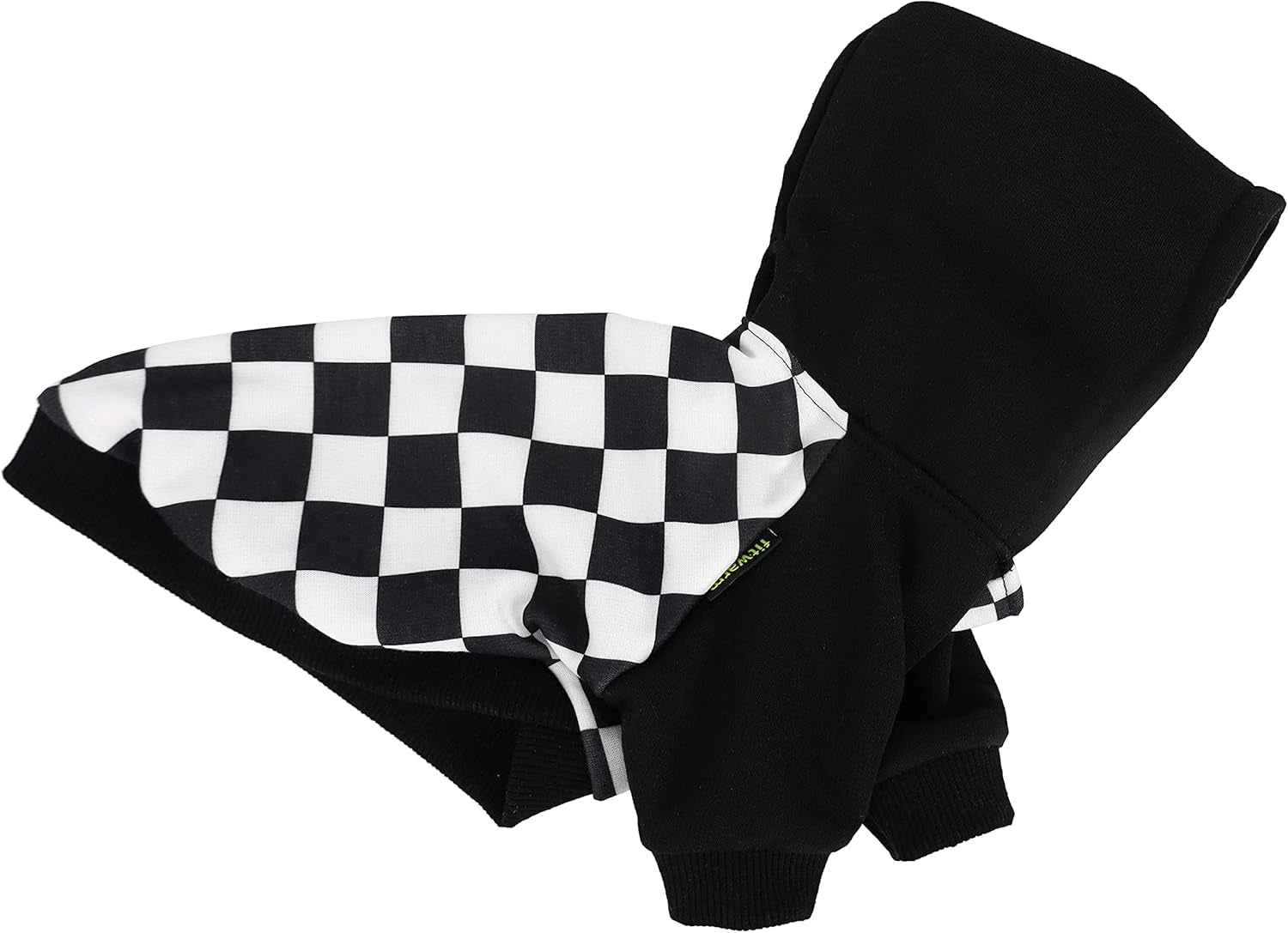 Checkered Plaid Dog Hoodie Lightweight Velvet Breathable Puppy Clothes Pet Sweatshirt Doggie Hooded Outfits Cat Apparel White Black Small