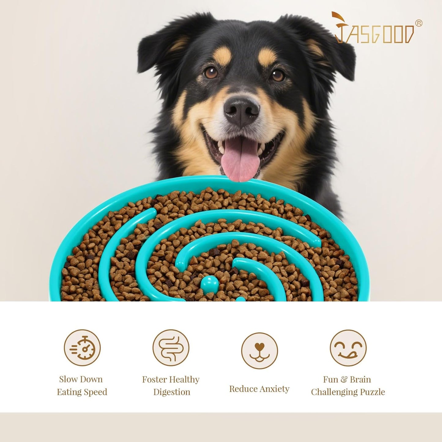 Slow Feeder Dogs Bowl for Large Medium Dogs,Anti-Gulping Pet Slower Food Feeding Bowls Stop Bloat,Preventing Choking