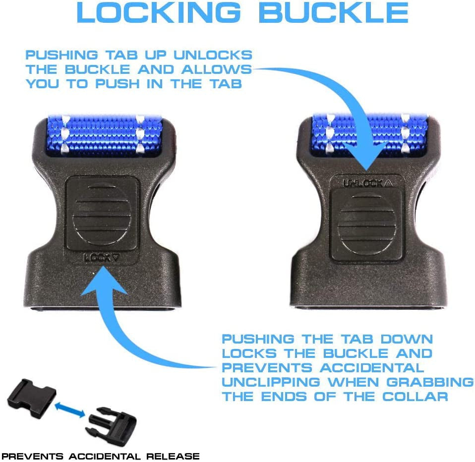 NEO Nylon Buckle Reflective Dog Collar - We Donate a Collar to a Dog Rescue for Every Collar Sold (Medium, Pink)