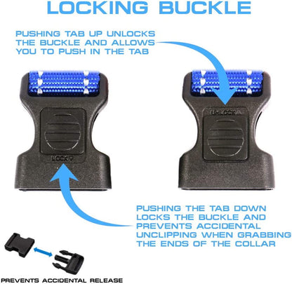 NEO Nylon Buckle Reflective Dog Collar - We Donate a Collar to a Dog Rescue for Every Collar Sold (Medium, Pink)