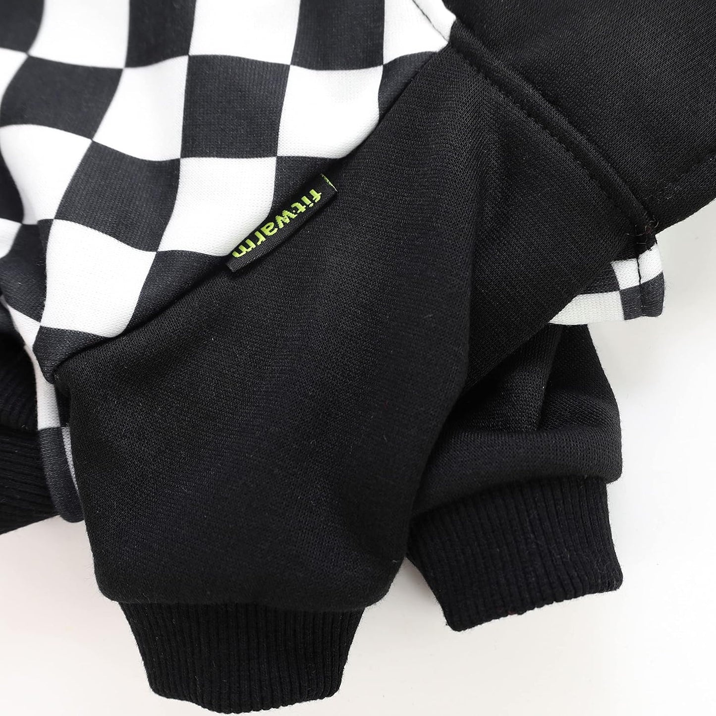 Checkered Plaid Dog Hoodie Lightweight Velvet Breathable Puppy Clothes Pet Sweatshirt Doggie Hooded Outfits Cat Apparel White Black Small