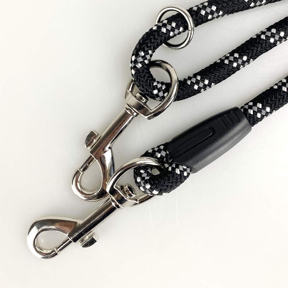 Long Rope Dog Leash for Dog Training 12FT 20FT 30FT 50FT, Reflective Threads Dog Leashes Tie-Out Check Cord Recall Training Agility Lead for Large Medium Small Dogs ( Black, 10Mm*12Ft)