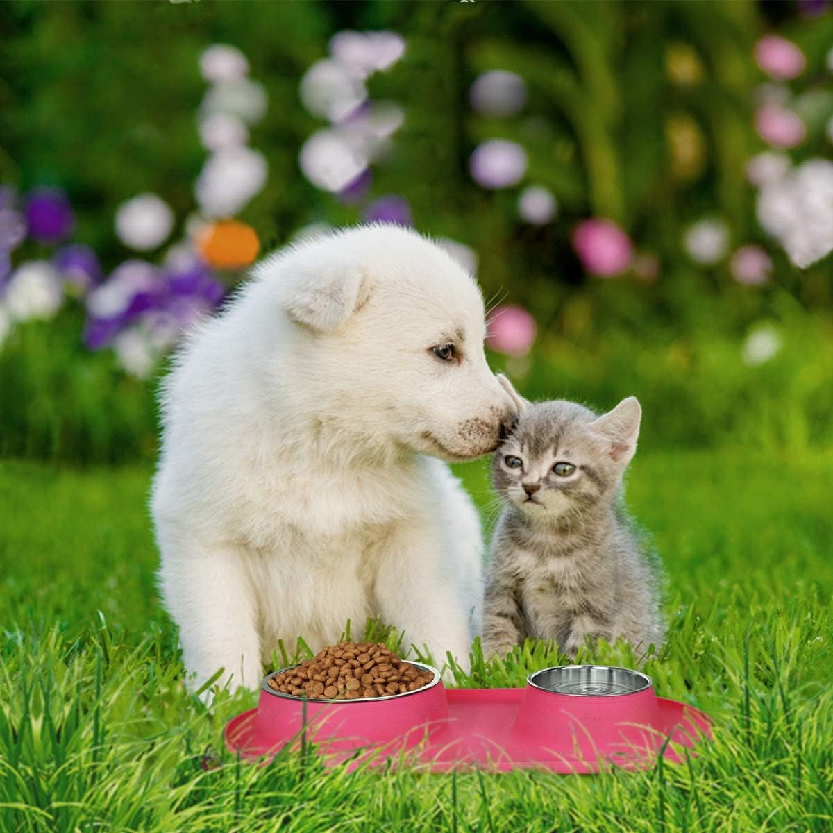 Slow Feeder Dog Bowls Insert, Soft Silicone Slow Eating Puppy Food Bowl for Small Medium Large Breed Dogs,Perfect with Stainless Steel Plastic Glass Ceramic Dog Bowls