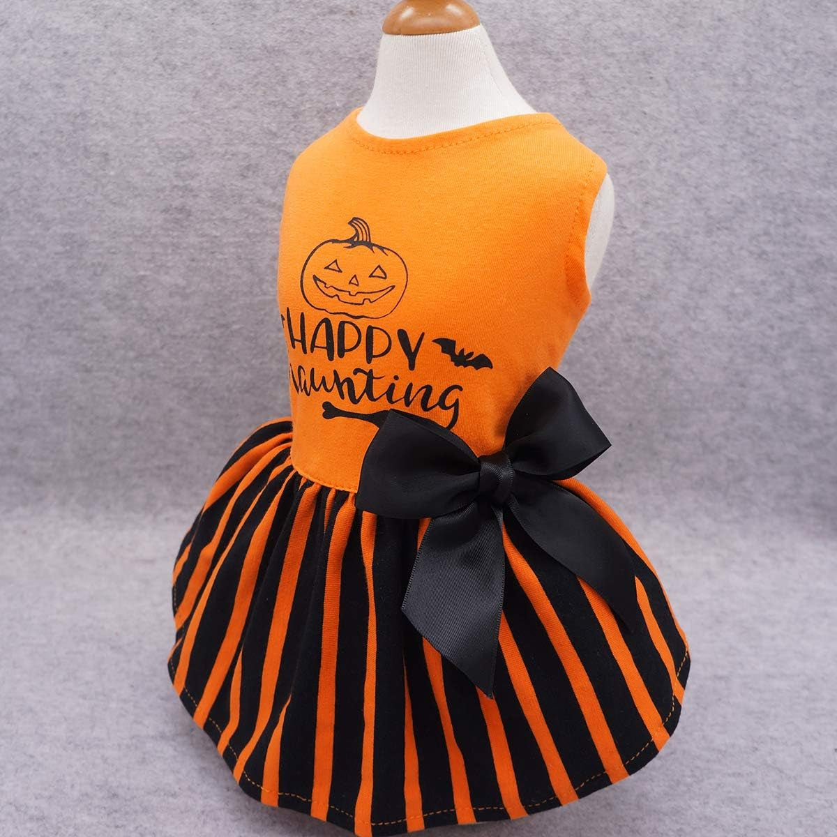 Halloween Dog Dresses Puppy Party Costumes Doggie Shirts Cat Outfits Orange Medium